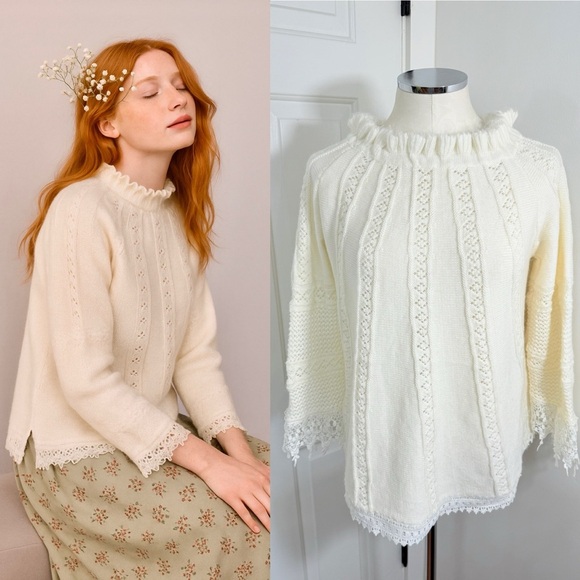 POL Genuine Angora Cream Sweater - Picture 1 of 8